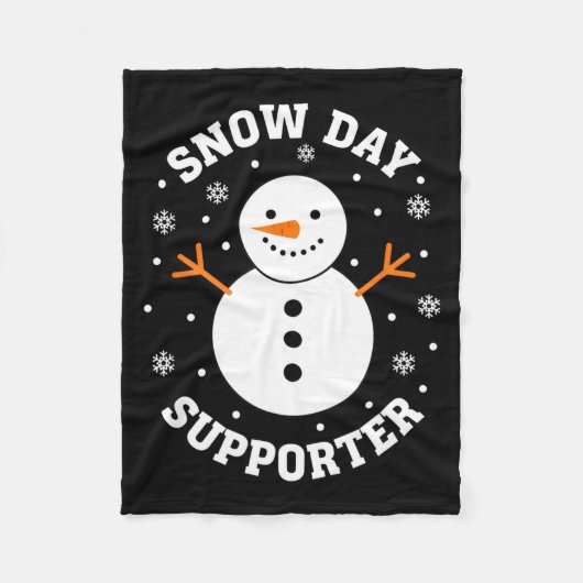 Christmas Snow Day Suprter Snowflake Snowman Funny Fleece Deken (Voorkant)