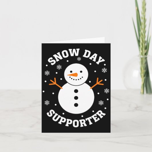 Christmas Snow Day Suprter Snowflake Snowman Funny Kaart (Voorkant)