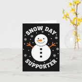 Christmas Snow Day Suprter Snowflake Snowman Funny Kaart (Gele Bloem)
