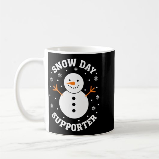 Christmas Snow Day Suprter Snowflake Snowman Funny Koffiemok (Links)