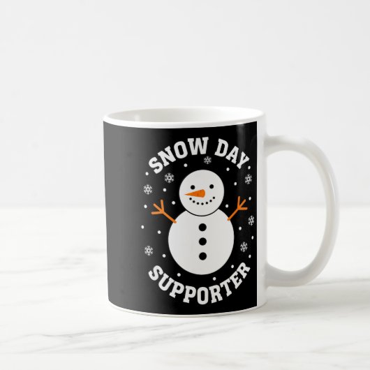 Christmas Snow Day Suprter Snowflake Snowman Funny Koffiemok (Rechts)