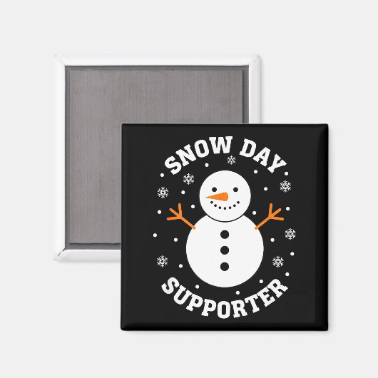 Christmas Snow Day Suprter Snowflake Snowman Funny Magneet (Voorkant / Achterkant)