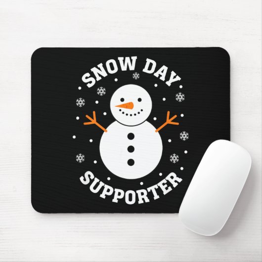 Christmas Snow Day Suprter Snowflake Snowman Funny Muismat (Met muis)