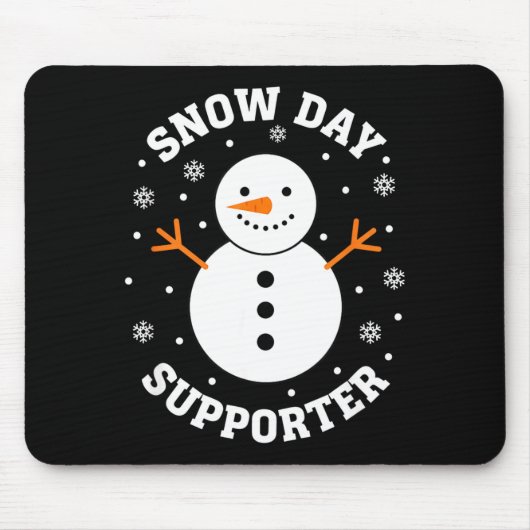 Christmas Snow Day Suprter Snowflake Snowman Funny Muismat (Voorkant)