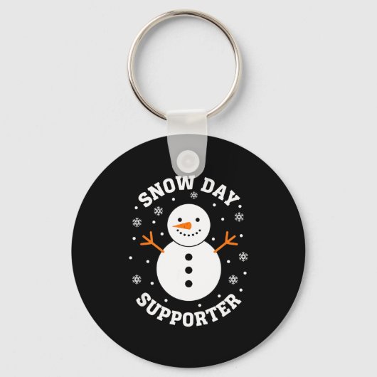 Christmas Snow Day Suprter Snowflake Snowman Funny Sleutelhanger (Voorkant)