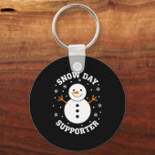 Christmas Snow Day Suprter Snowflake Snowman Funny Sleutelhanger (Voorkant)