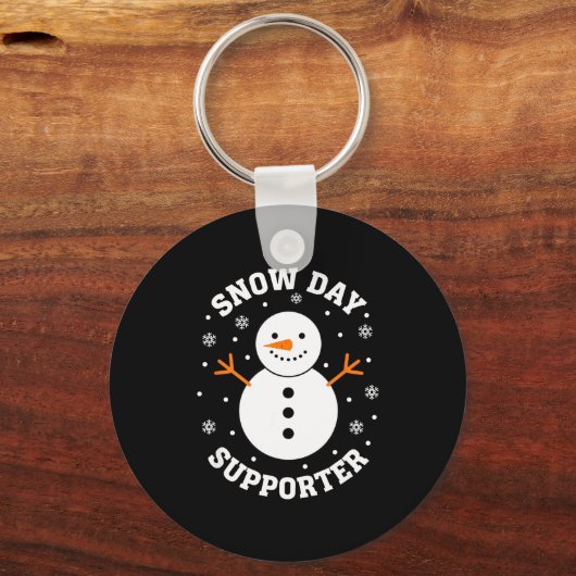 Christmas Snow Day Suprter Snowflake Snowman Funny Sleutelhanger (Voorkant)