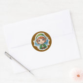 Christmas Snow Elf Ronde Sticker (Envelop)