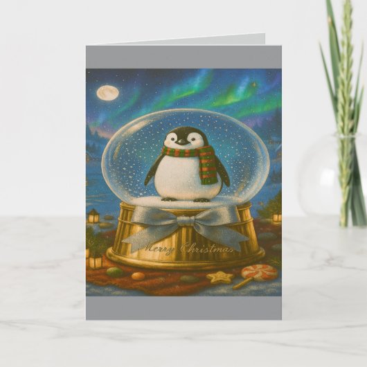 Christmas Snow Globe Card Feestdagen Kaart (Voorkant)
