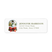 Christmas Snow Globe Return Address Labels (Voorkant)