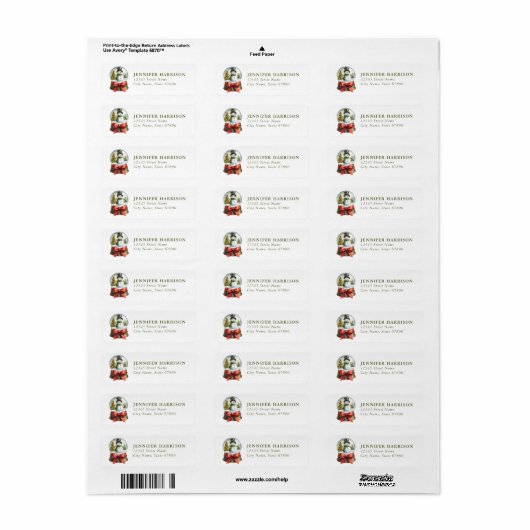 Christmas Snow Globe Return Address Labels (Full Sheet)
