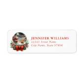 Christmas Snow Globe Return Address Labels (Voorkant)