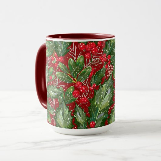 Christmas Snow Holly Mok (Voorkant links)