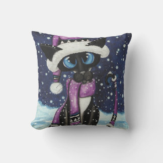 Christmas Snow Siamese Cat American MoJo Pillows Kussen