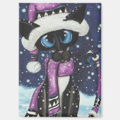 Christmas Snow Siamese Cat American MoJo Pillows Magneet (Voorkant)