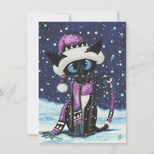 Christmas Snow Siamese Cat Winter (Voorkant)