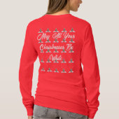 Christmas Snow Sweater With White Text T-shirt (Achterkant)