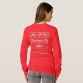 Christmas Snow Sweater With White Text T-shirt (Achterkant volledig)
