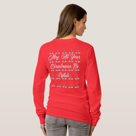 Christmas Snow Sweater With White Text T-shirt (Achterkant volledig)
