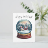 Christmas Snow wereldbol met een klein dorpsontwer Briefkaart (Staand voorkant)