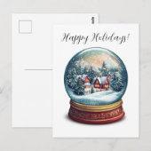 Christmas Snow wereldbol met een klein dorpsontwer Briefkaart (Voorkant / Achterkant)