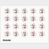 Christmas Snow Winter Animals Classic Ronde Sticker (Vel)