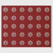 Christmas Snowflake And Shy Red Berry Cadeaupapier (Vlak)