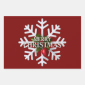 Christmas Snowflake And Shy Red Berry Inpakpapier Vel (Voorkant 3)