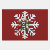 Christmas Snowflake And Shy Red Berry Inpakpapier Vel (Voorkant)
