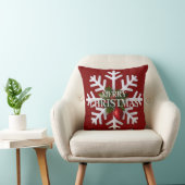 Christmas Snowflake And Shy Red Berry Kussen (Stoel)