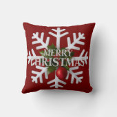Christmas Snowflake And Shy Red Berry Kussen (Achterkant)
