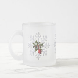 Christmas Snowflake And Shy Red Berry Matglas Koffiemok