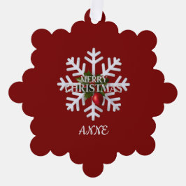 Christmas Snowflake And Shy Red Berry Ornament Kaart