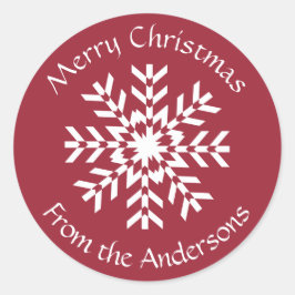 Christmas Snowflake Gift Label van uw familie