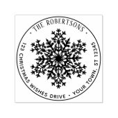 Christmas Snowflake Holiday Return Address Zelfinktende Stempel (Design)