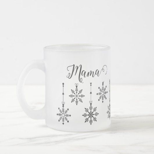 Christmas Snowflake Mama - bewerkbare Frosted Mok (Links)