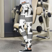 Christmas Snowflake Reindeer Pattern Buffalo Plaid Leggings