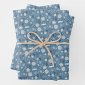 Christmas Snowflake Repeating Name Personalized Inpakpapier Vel (In situ)