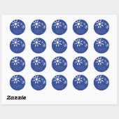 Christmas Snowflake retour adreslabels Ronde Sticker (Vel)