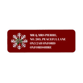 Christmas Snowflake & Shy Red Berry Address Label