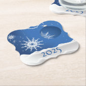 Christmas Snowflake Snow Coaster 2025 Add Name Kartonnen Onderzetters (Gekanteld)