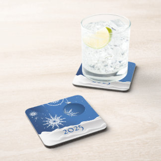 Christmas Snowflake Snow Plastic Coaster 2025  Bier Onderzetter