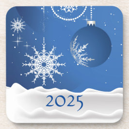 Christmas Snowflake Snow Plastic Coaster 2025 Bier Onderzetter