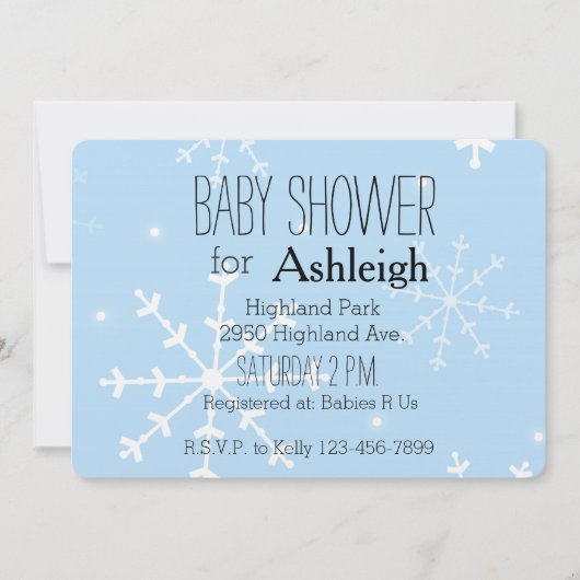 Christmas Snowflakes baby shower Kaart (Voorkant)