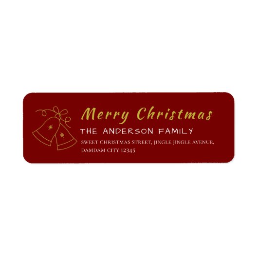 Christmas Snowflakes Elegant Simple Return Address Etiket (Voorkant)