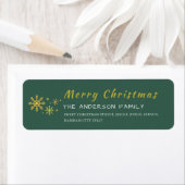 Christmas Snowflakes Elegant Simple Return Address Etiket (Insitu)