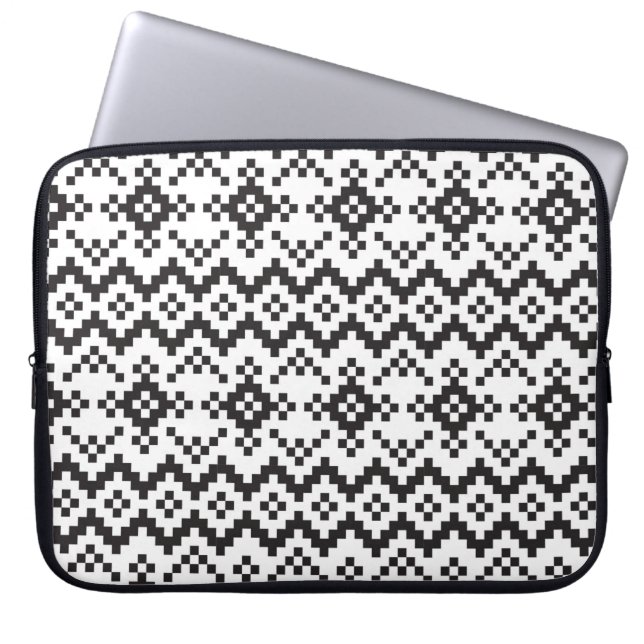 Christmas Snowflakes Fair Isle Seamless Patternart Laptop Sleeve (Voorkant)