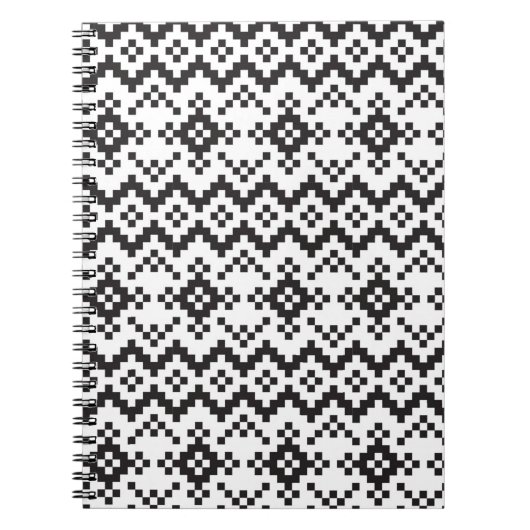 Christmas Snowflakes Fair Isle Seamless Patternart Notitieboek (Voorkant)