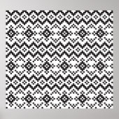 Christmas Snowflakes Fair Isle Seamless Patternart Poster (Voorkant)