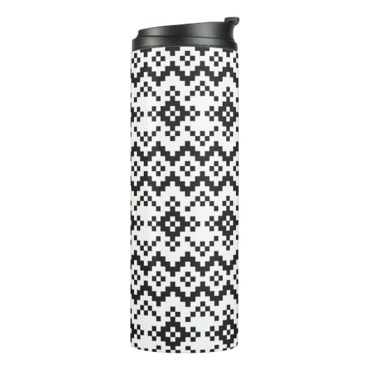 Christmas Snowflakes Fair Isle Seamless Patternart Thermosbeker (Gedraaid links)